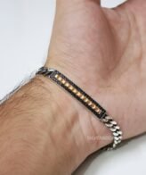 925 Sterling Silver Turkish Black Stone Bracelet for Men