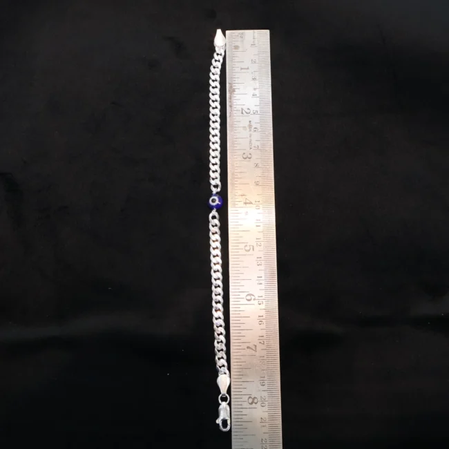 Evil eye silver bracelet for men