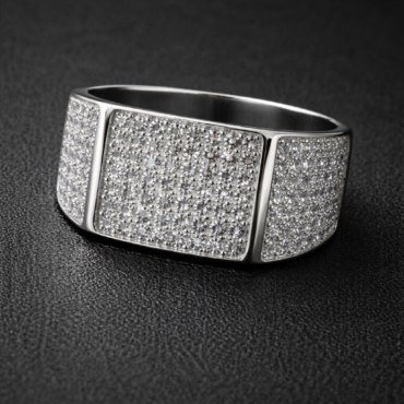 Stylish 925 Silver Diamond Ring for Men Silveradda