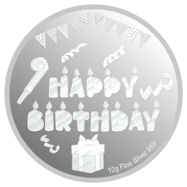 Happy Birthday 999 Silver Color Coin 10 GRAM