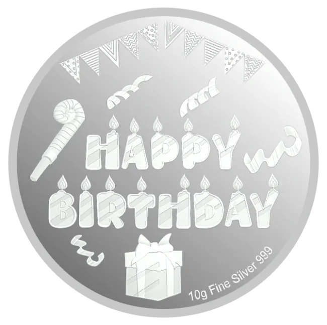 Happy Birthday 999 Silver Color Coin 10 GRAM