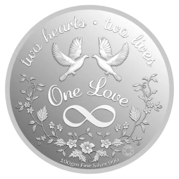 NEWLY MARRIED COUPLE 999 SILVER COLORED COIN 10 GRAM