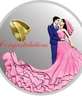 NEWLY MARRIED COUPLE 999 SILVER COLORED COIN 10 GRAM