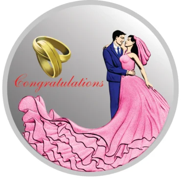 NEWLY MARRIED COUPLE 999 SILVER COLORED COIN 10 GRAM