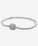 Pandora Moments Sparkling Pave Clasp Snake Chain Bracelet