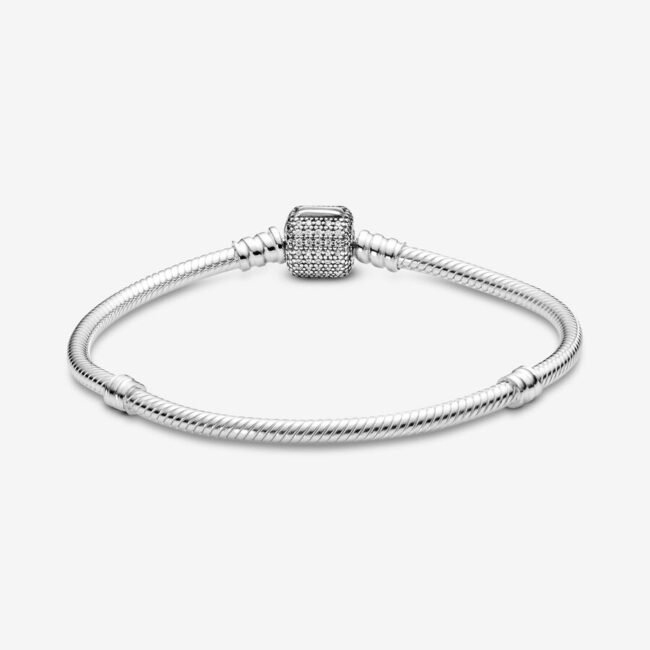 Pandora Moments Sparkling Pave Clasp Snake Chain Bracelet