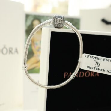 Pandora Moments Sparkling Pave Clasp Snake Chain Bracelet