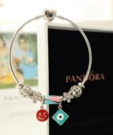 Pandora Silver Bracelet For Womens With Evil Eye Charms