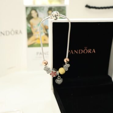 Pandora Silver Heart Charms Bracelet