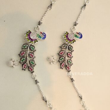 Silver Payal Peacock Design 48 gram