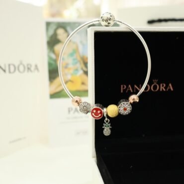 Smiley Charm Pandora Silver Bracelet For Womens