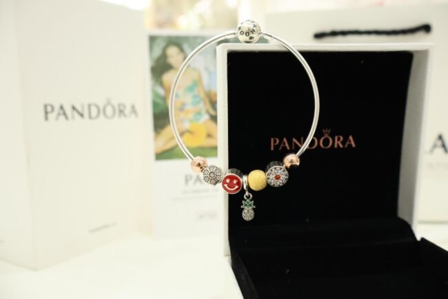 Smiley Charm Pandora Silver Bracelet For Womens