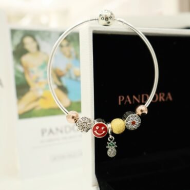 Smiley Charm Pandora Silver Bracelet For Womens