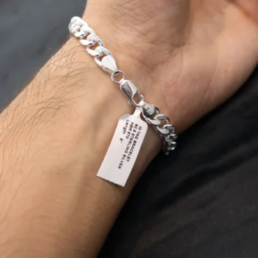 925 Silver Bracelet for Men with Engraving | Custom Name & Date – Silveradda