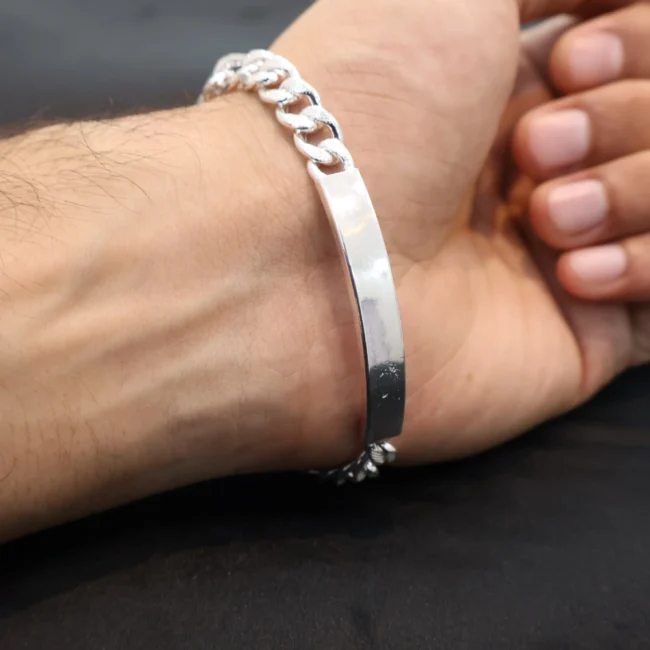 925 Silver Bracelet for Men with Engraving | Custom Name & Date – Silveradda