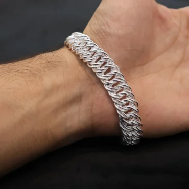 Heavy silver bracelet for men 49.38g weight