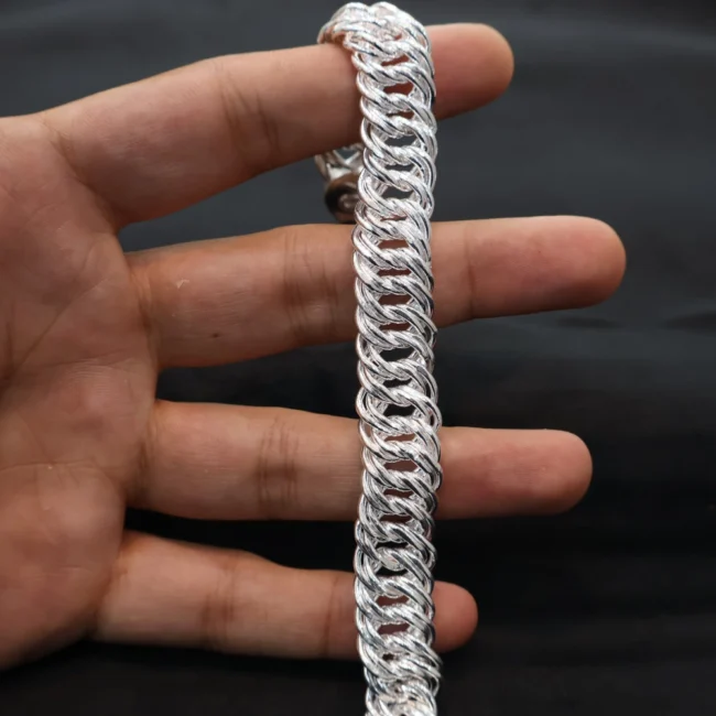 Heavy silver bracelet for men 49.38g weight