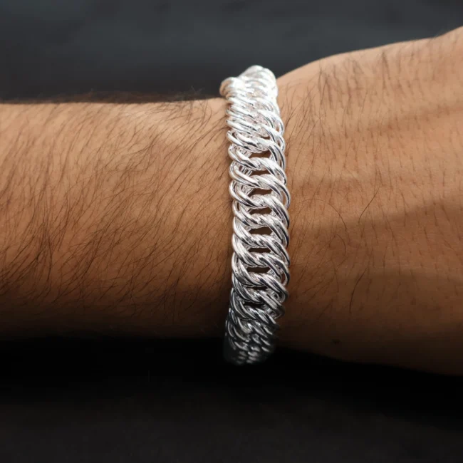 Heavy silver bracelet for men 49.38g weight