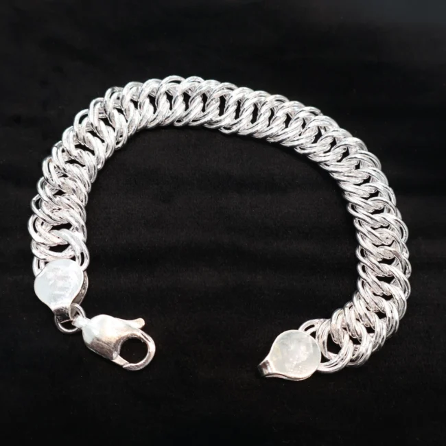 Heavy silver bracelet for men 49.38g weight