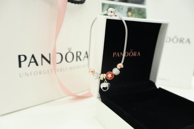 Pandora Heart & Star Charm Silver Bracelet