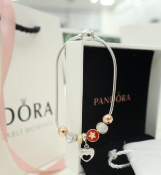 Pandora Heart & Star Charm Silver Bracelet