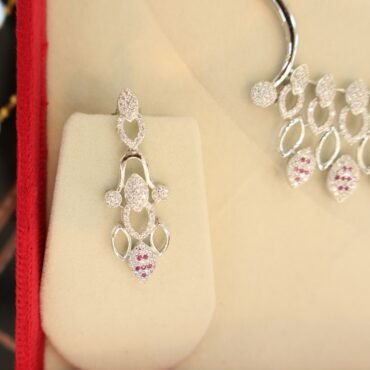 Pure 925 Silver Necklace Set with Earrings for Women