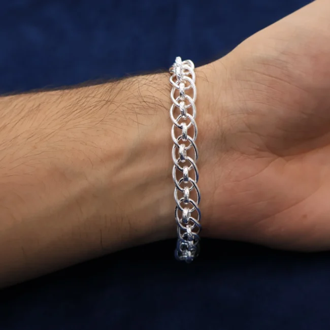 Men’s Solid Silver Bracelet, 23.61 grams, 9 inch length, heavy chain design