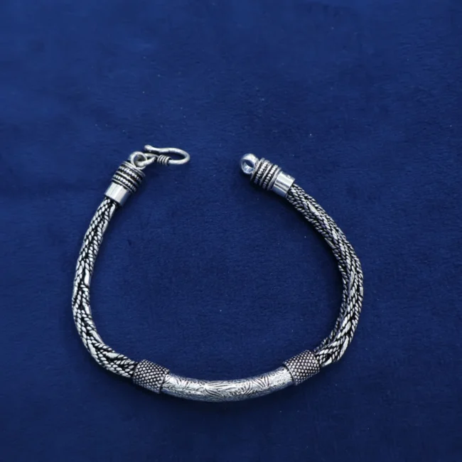 Antique Engraving Silver Bracelet for Men – 925 Silver – 36.4g – Silveradda
