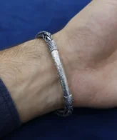 Antique Engraving Silver Bracelet for Men – 925 Silver – 36.4g – Silveradda