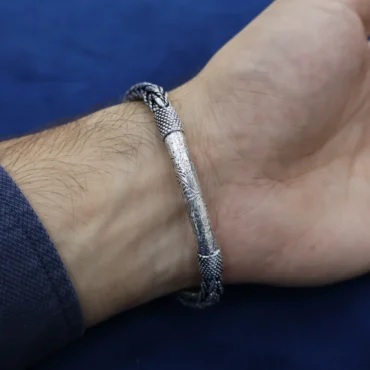 Antique Engraving Silver Bracelet for Men – 925 Silver – 36.4g – Silveradda