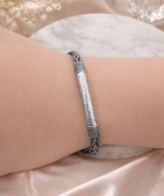 Antique Engraving 925 Silver Bracelet for Men | Heavy Designer Bracelet by Silveradda