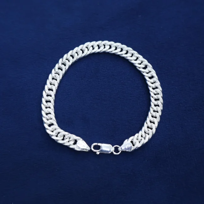 Heavy Look 925 Silver Curb Chain Bracelet for Men – 10.1g – 8 Inch – Silveradda