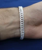 Heavy Look 925 Silver Curb Chain Bracelet for Men – 10.1g – 8 Inch – Silveradda