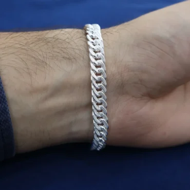 Heavy Look 925 Silver Curb Chain Bracelet for Men – 10.1g – 8 Inch – Silveradda
