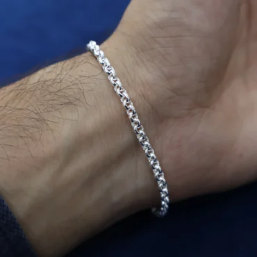 Silver Link Chain Bracelet for Men – 10.2g – 8.5 Inch – Silveradda