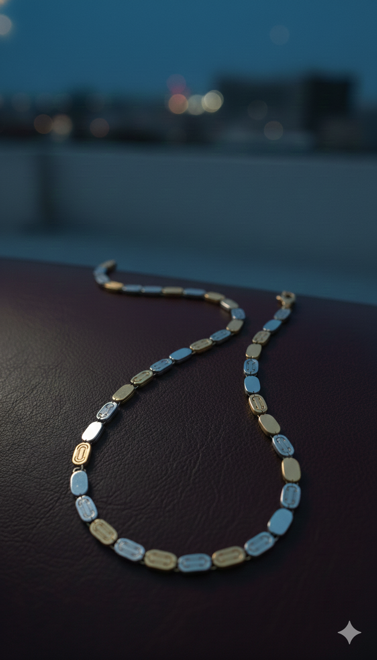 Stylish Silver Chain Gold and Silver Finish Oval Link Chain for Men – Silveradda