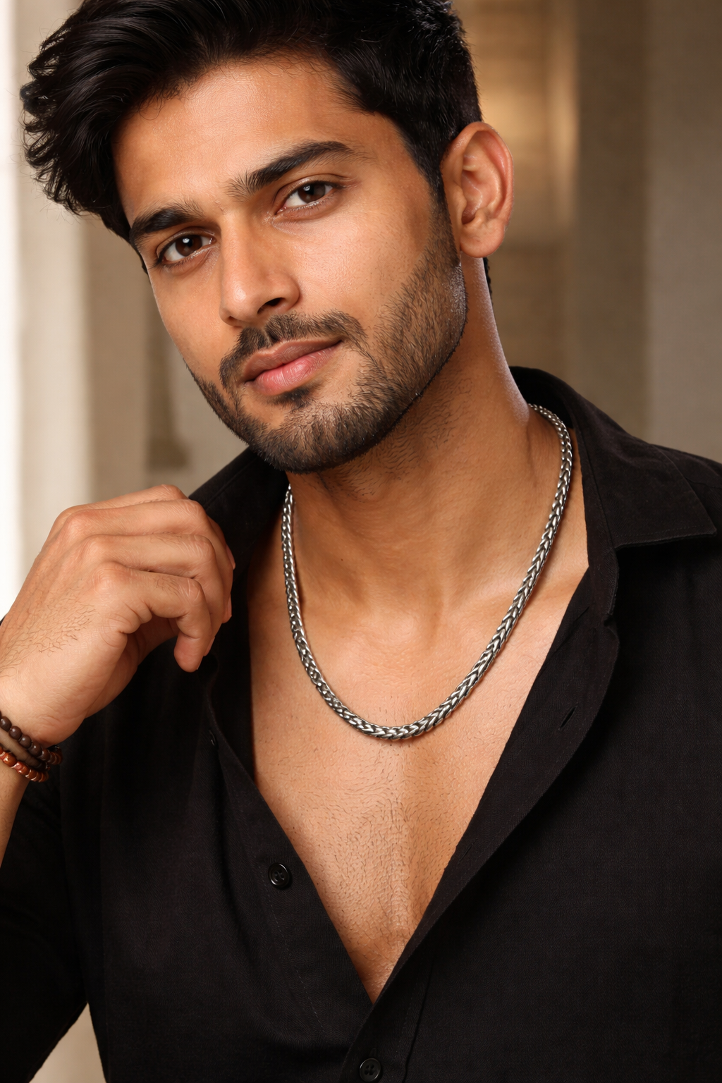 Men Oxidised Silver Braided Chain – Stylish & Durable Men’s Silver Chain Silveradda