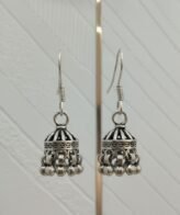 Oxidized Silver Traditional Jhumka Earring for Women | Silveradda