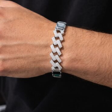 Iced Out Diamond Cuban Link Bracelet for Men | Silveradda
