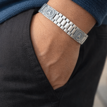 Mercedes Logo 925 Silver Bracelet for Men – Premium Luxury Design Silveradda