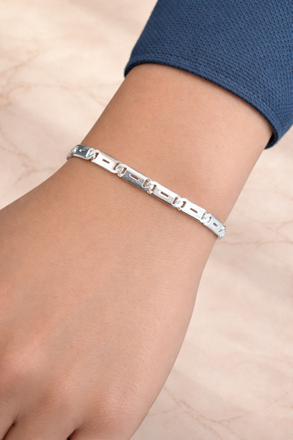 Silver Elite Box Link Bracelet Silveradda