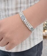 Men’s Sterling Silver Jai Shri Ram Engraved Link Bracelet – Silveradda