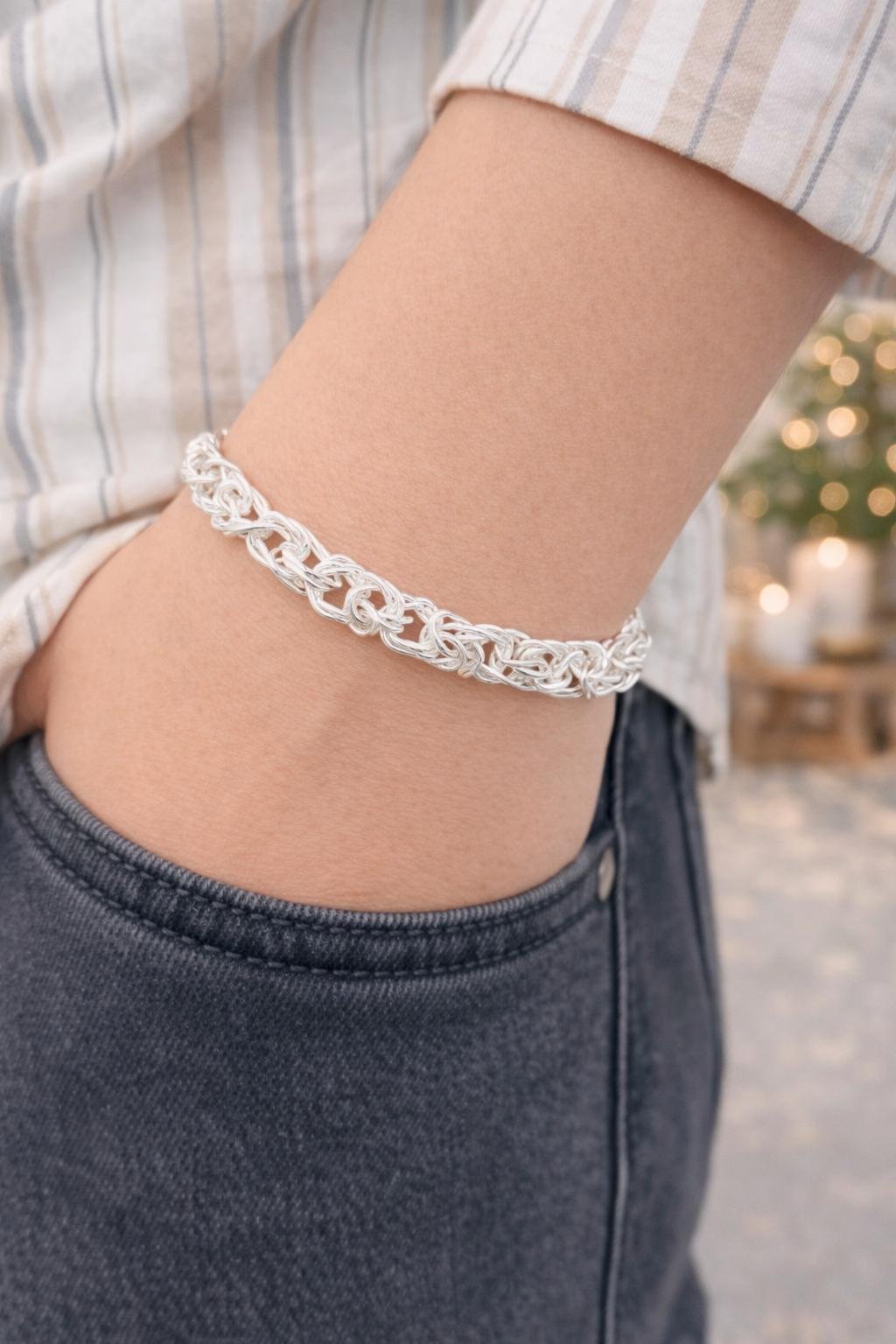 Premium Sterling Silver Intricate Weave Bracelet – Silveradda