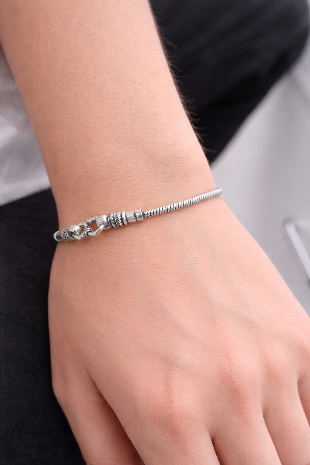 Modern Minimal 925 Silver Wrist Chain Bracelet Silveradda