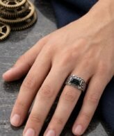 925 Sterling Silver Black Stone Ring for Men | Luxury Statement Jewelry Silveradda