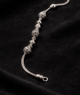 Heritage Oxidized Ball 925 Silver Bracelet Silveradda