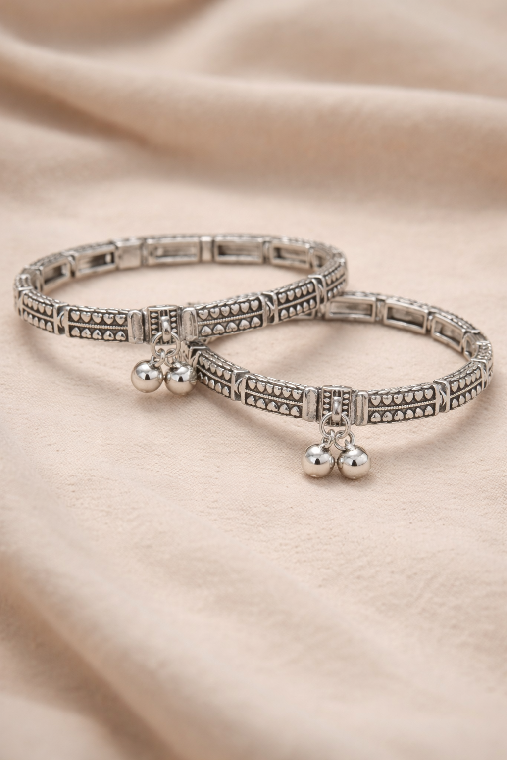 925 Premium Heart Motif Silver Anklet for Women | Silveradda