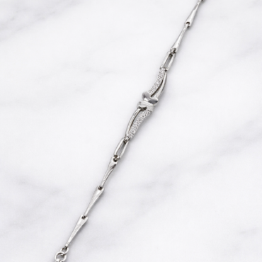 Curve CZ Silver Bracelet 925 Sterling for Women Silveradda