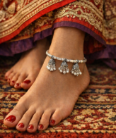 Elegant Jhumka Charm 925 Silver Anklet for Women Silveradda
