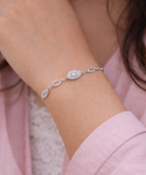 Elegant Marquise Crystal Silver Bracelet for Women | Silveradda